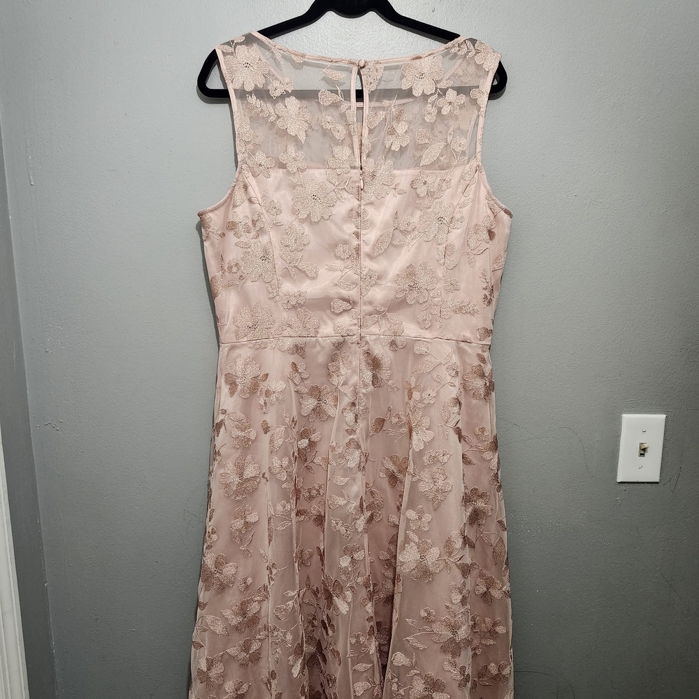 Jessica Howard Blush Pink Floral Lace Midi Dress Size 16 - Picture 5 of 9